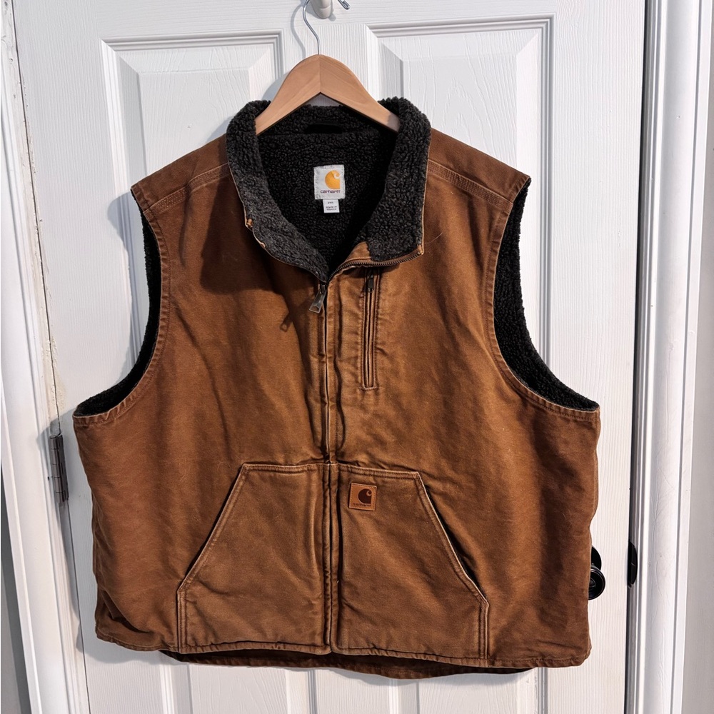 Carhartt Brown Sherpa-Lined Vest